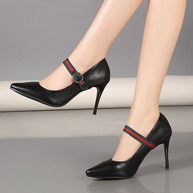 Color Block Stiletto Hælspenne Dame Pumps