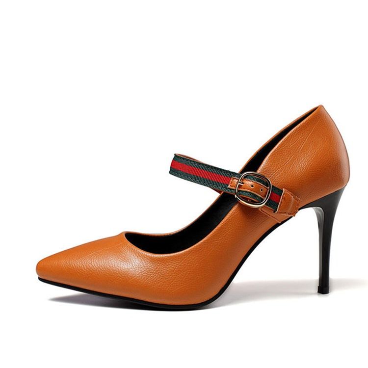 Color Block Stiletto Hælspenne Dame Pumps