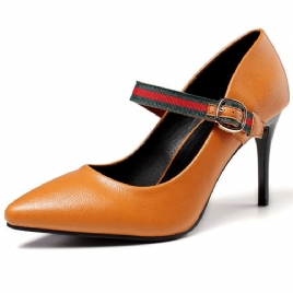 Color Block Stiletto Hælspenne Dame Pumps