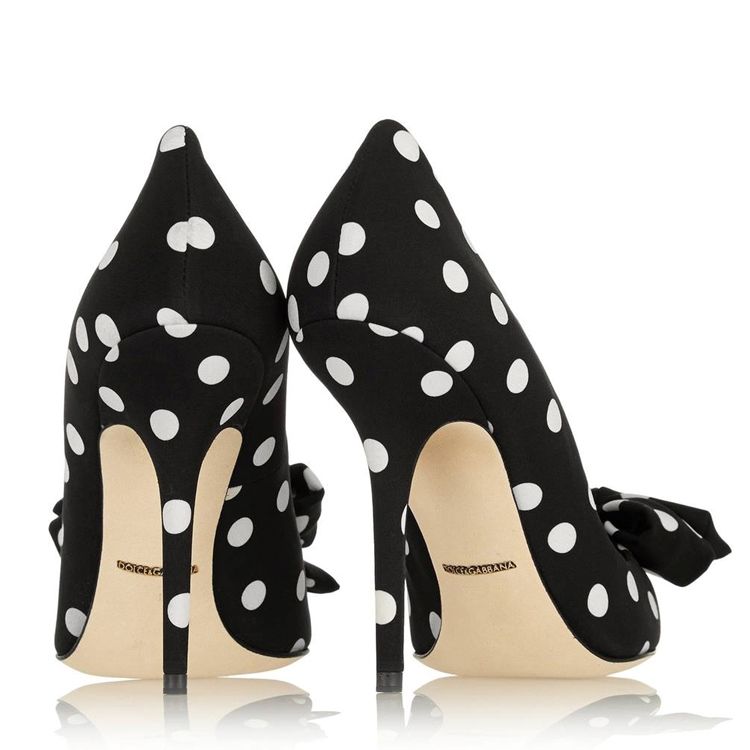 Polka Dots Bowtie Point Toe Pumps