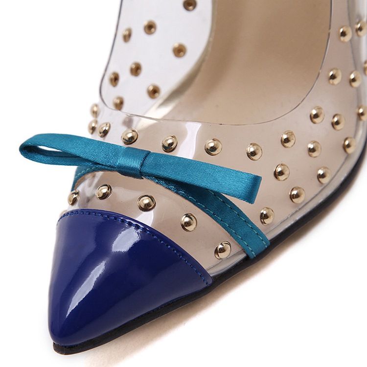 Pvc-Bowknot-Nagler Med Spisse Stiletto-Sandaler