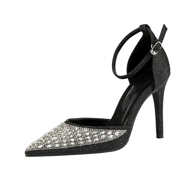 Rhinestone Spiss Tåspenne Stiletthæl Damepumper