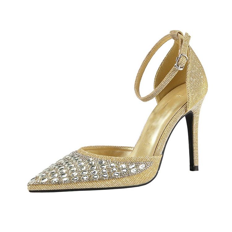 Rhinestone Spiss Tåspenne Stiletthæl Damepumper