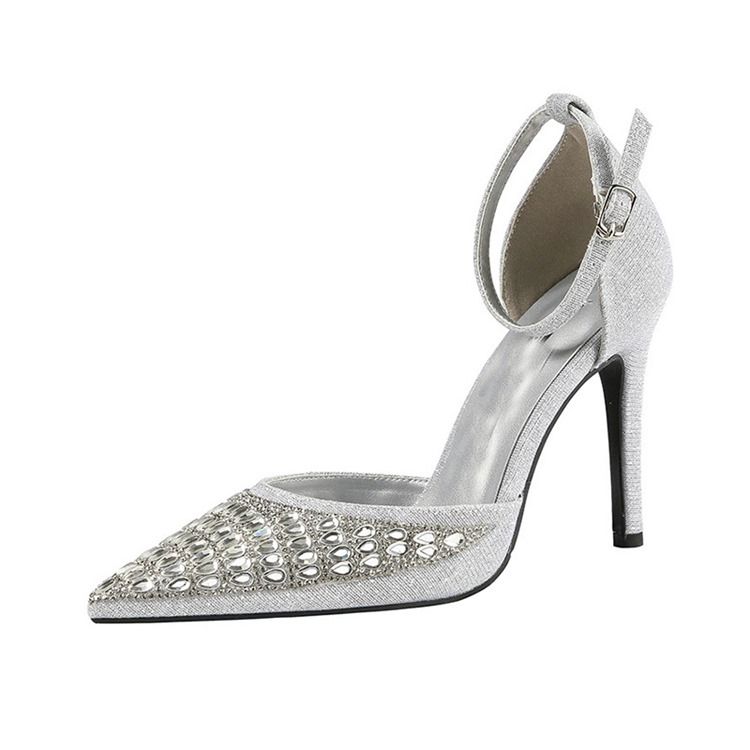 Rhinestone Spiss Tåspenne Stiletthæl Damepumper