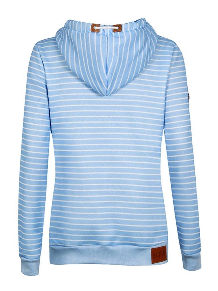 Stripe Loose Casual Kul Hettegenser