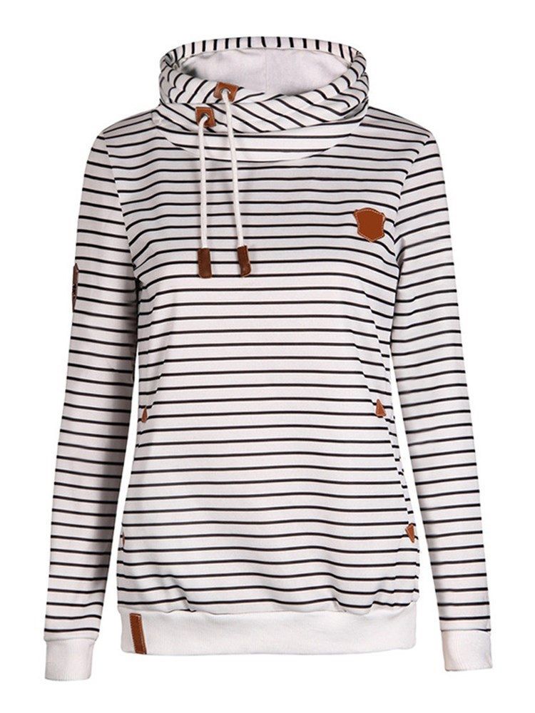 Stripe Loose Casual Kul Hettegenser