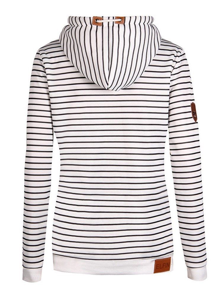 Stripe Loose Casual Kul Hettegenser