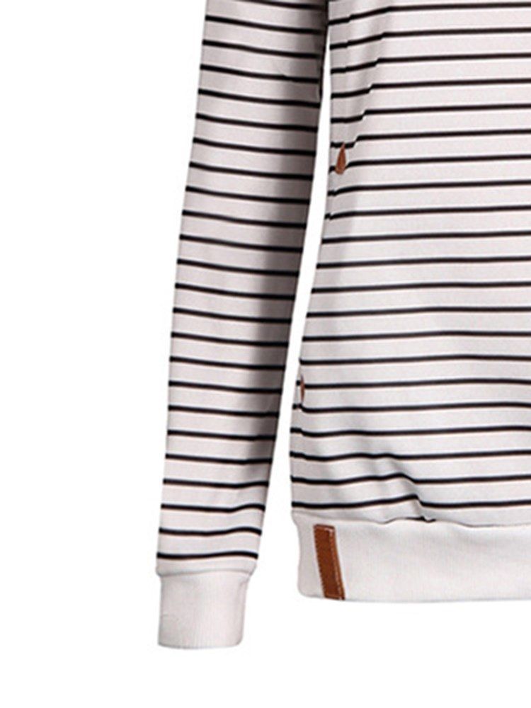 Stripe Loose Casual Kul Hettegenser