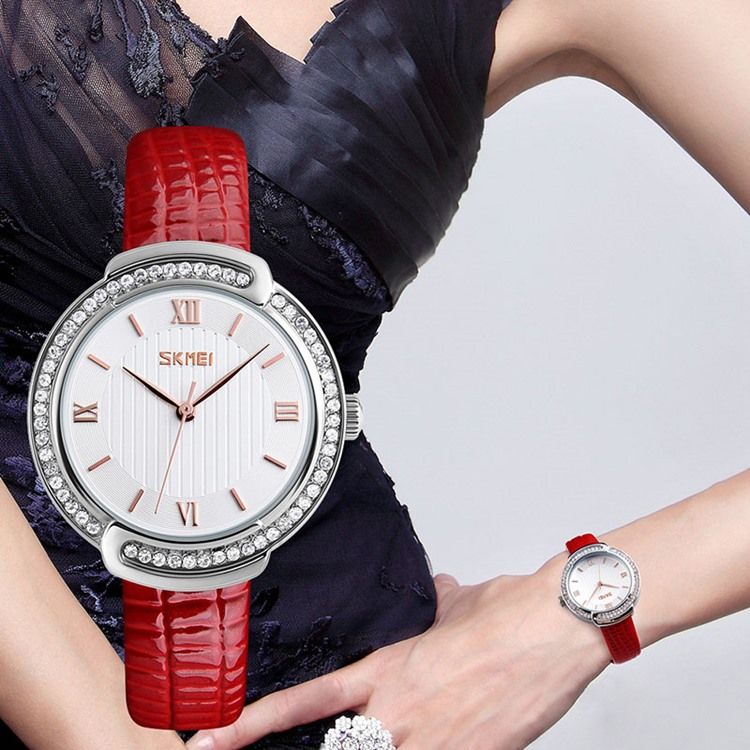 Rhinestone Leather Watch Belte For Dame Watch