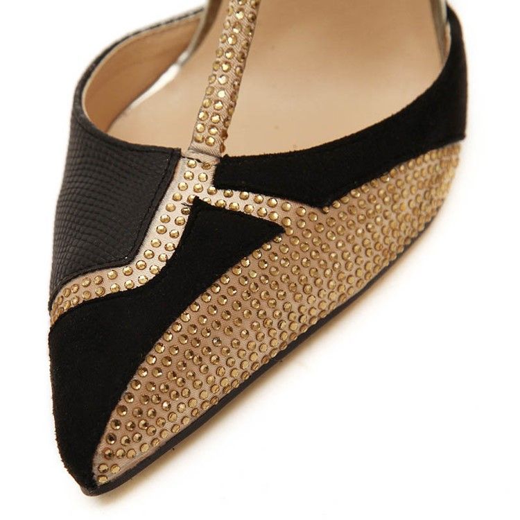 Diamond Color Block Spissede Stiletto-Sandaler