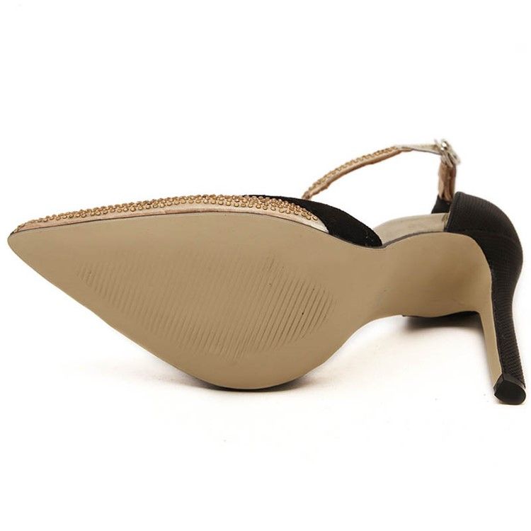 Diamond Color Block Spissede Stiletto-Sandaler