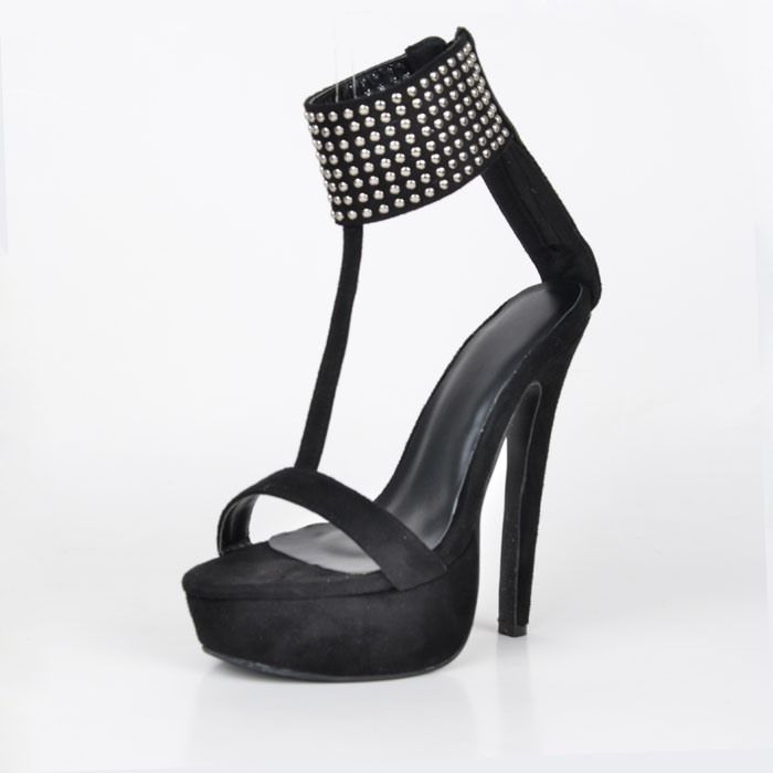 Fasjonable Rhinestone Ankelrem Stiletto-Sandaler