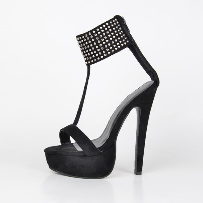 Fasjonable Rhinestone Ankelrem Stiletto-Sandaler