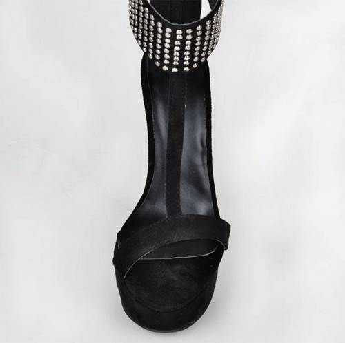 Fasjonable Rhinestone Ankelrem Stiletto-Sandaler