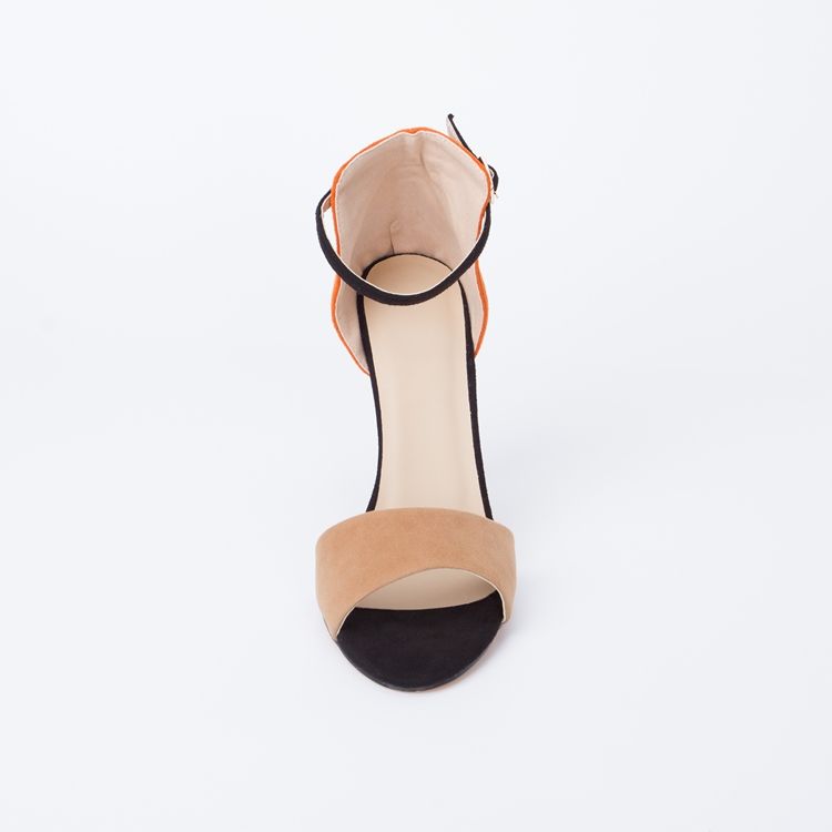 Sling Back Patchwork Oransje Stilettos Sandaler