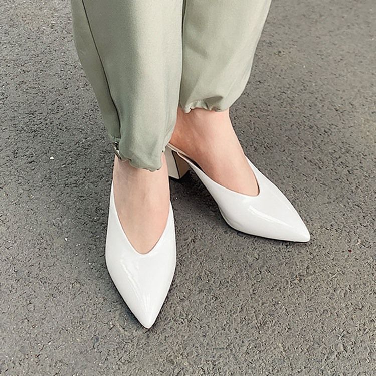 Slip-On Chunky Heel Closed Toe Casual Tøfler