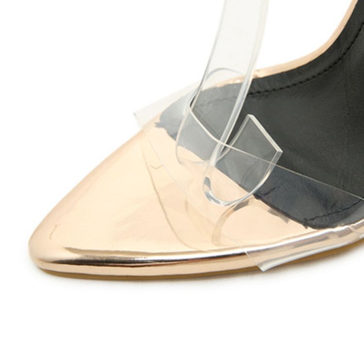 Slip-On Chunky Heel Spiss Tå Color Block Damesandaler