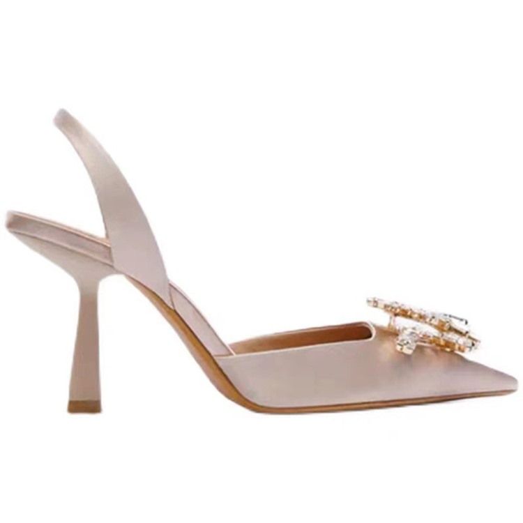 Stiletthæl Slingback Strap Slip-On Rhinestone Sandaler