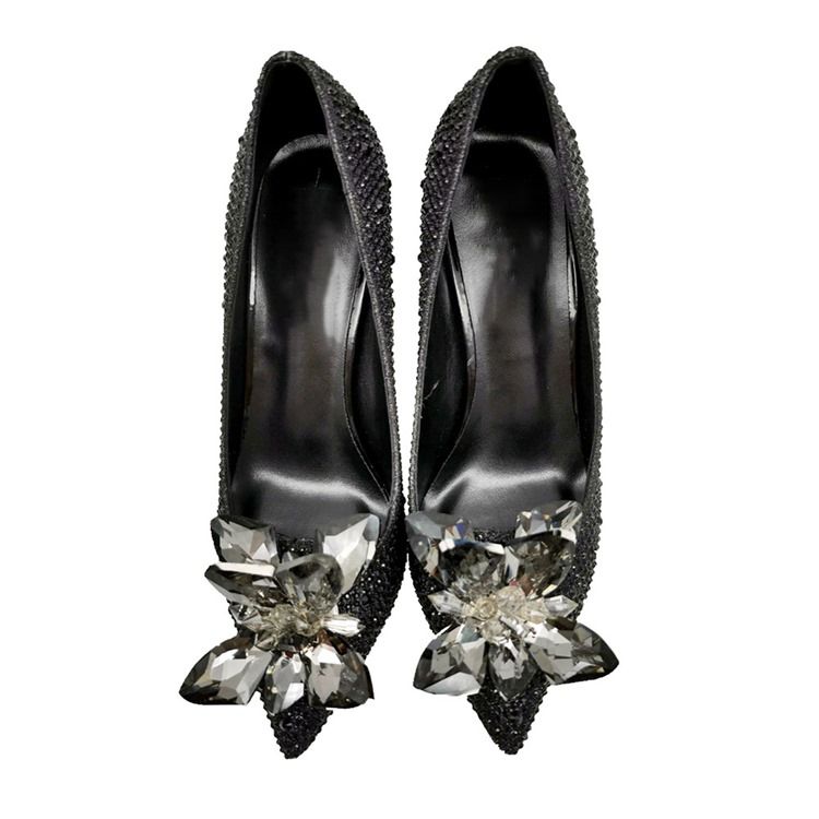 Stiletthæl Slip-On Rhinestone Western Tynne Sko