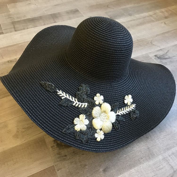 Broderi Blomstersolhatt