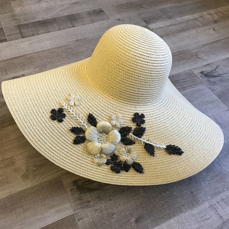 Broderi Blomstersolhatt