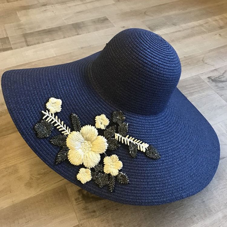 Broderi Blomstersolhatt