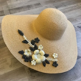 Broderi Blomstersolhatt