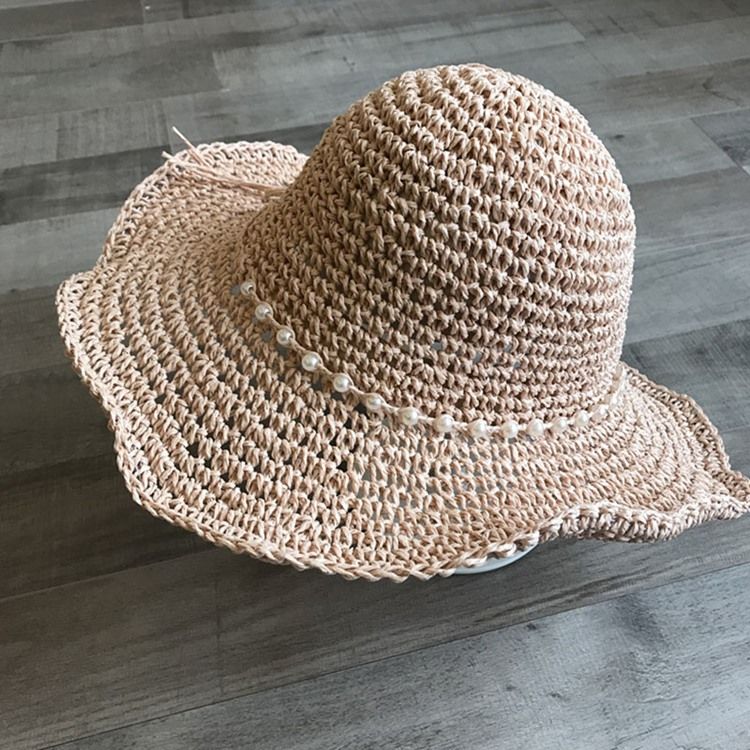 Stråflettet Artikkel Pearl Summer Plain Hat