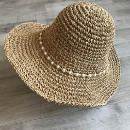 Stråflettet Artikkel Pearl Summer Plain Hat