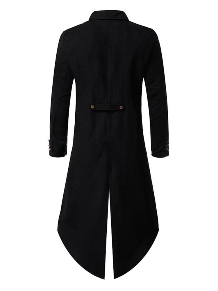 Lang Ensfarget Enkel Trenchcoat For Menn