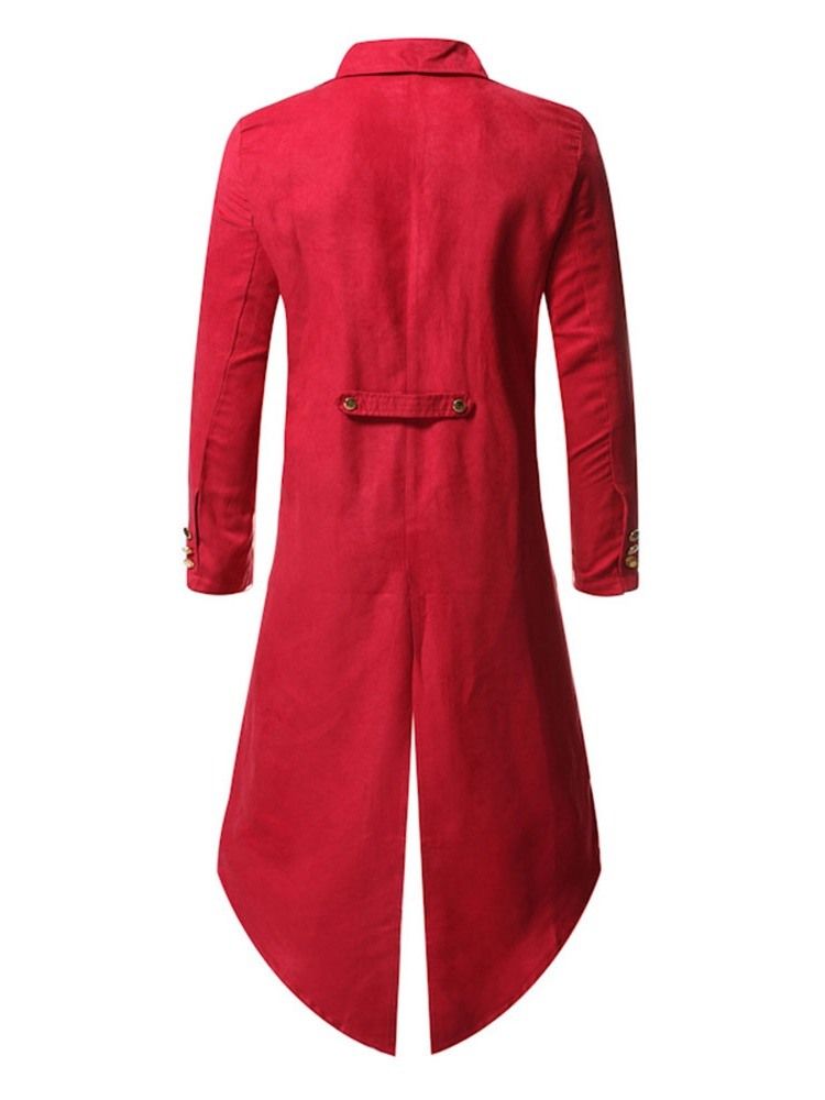 Lang Ensfarget Enkel Trenchcoat For Menn