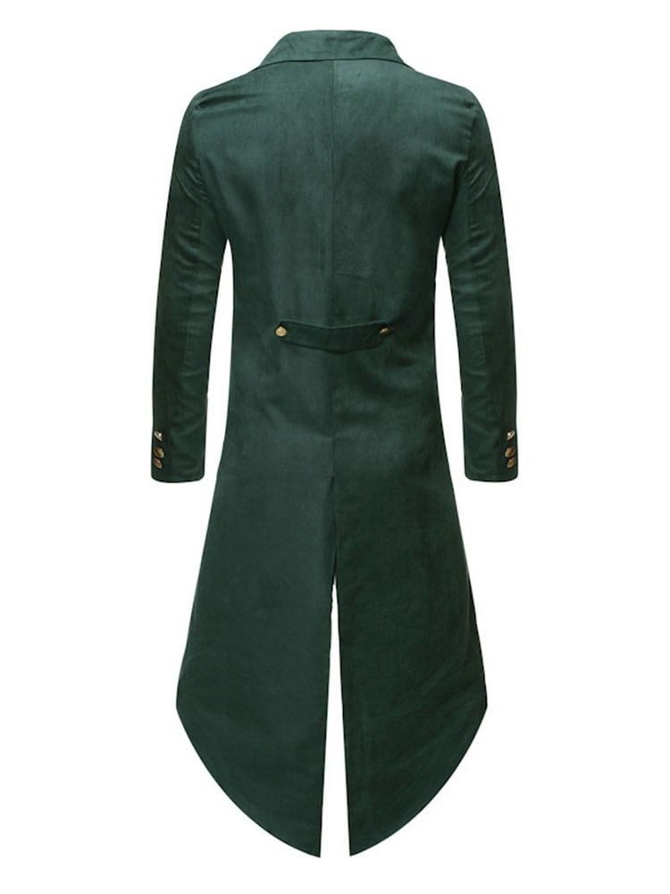 Lang Ensfarget Enkel Trenchcoat For Menn