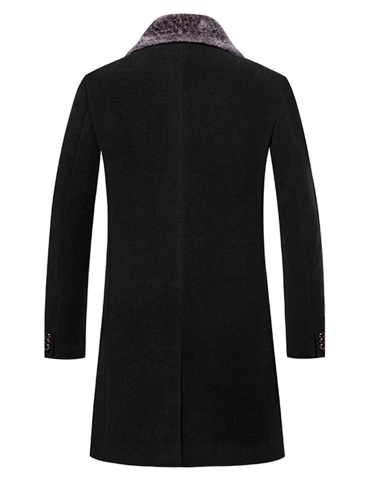 Lapel Pocket Mid-Length Korean Winter Coat