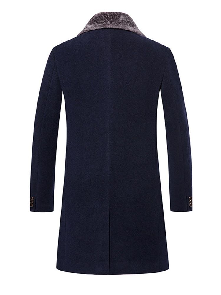 Lapel Pocket Mid-Length Korean Winter Coat