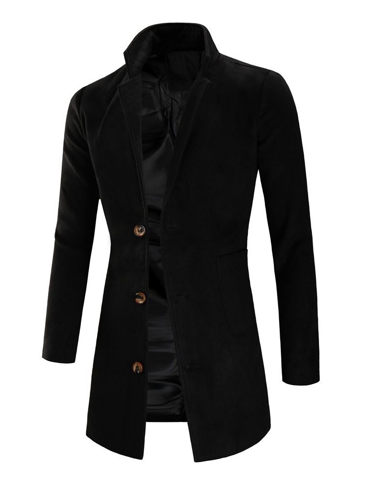 Mellomlange Jakkeslag Vanlig Slim Fall Casual Coat