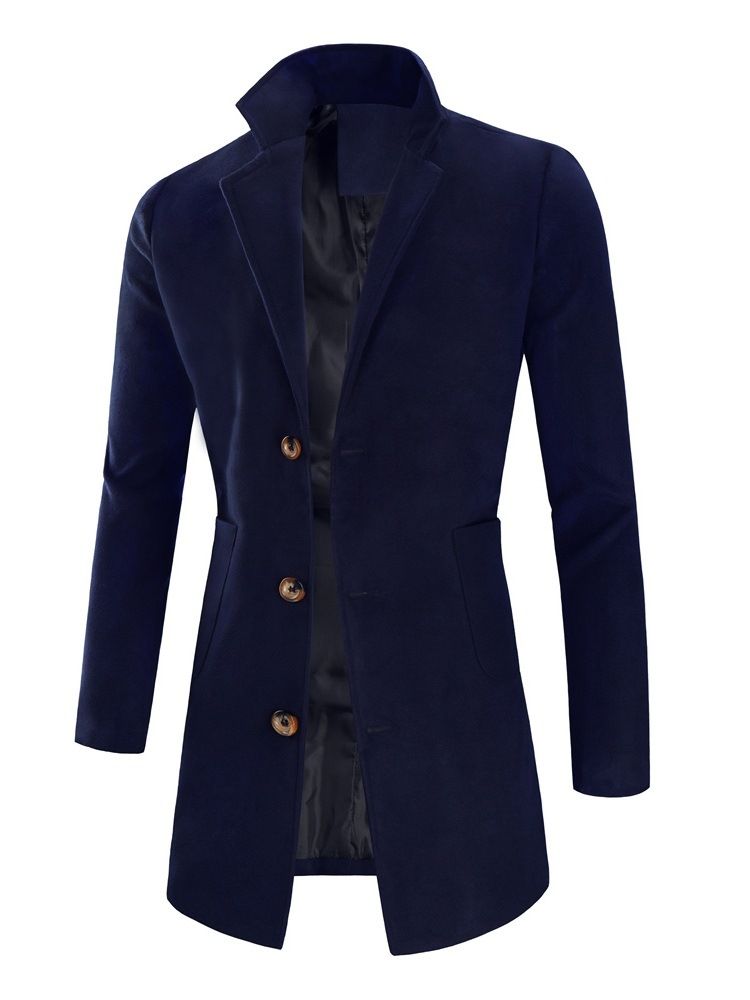 Mellomlange Jakkeslag Vanlig Slim Fall Casual Coat