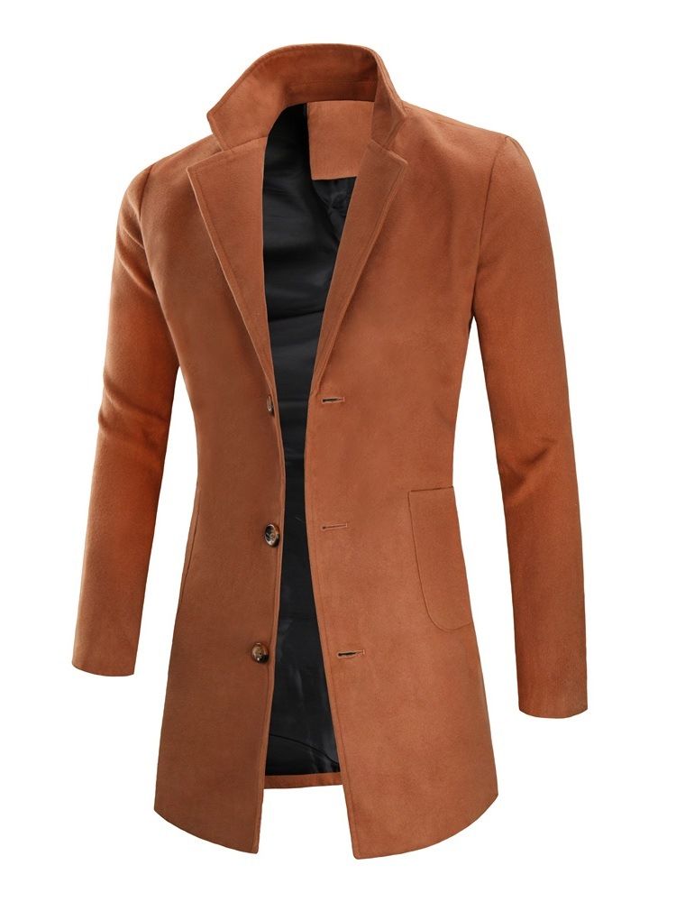 Mellomlange Jakkeslag Vanlig Slim Fall Casual Coat