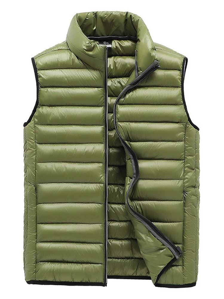 Vanlig Tykk Stativ Krage Fall Casual Vest