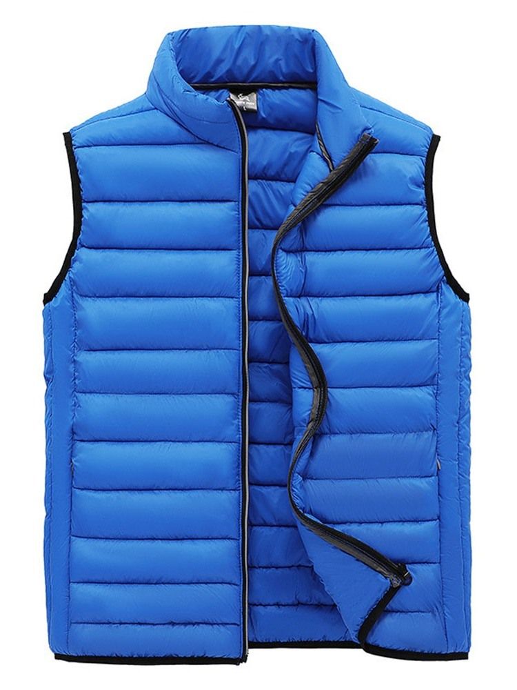 Vanlig Tykk Stativ Krage Fall Casual Vest