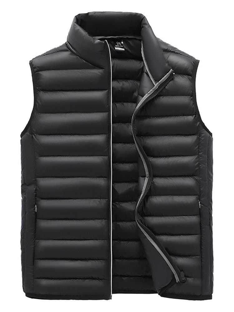 Vanlig Tykk Stativ Krage Fall Casual Vest