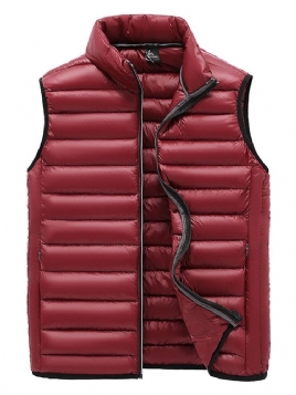 Vanlig Tykk Stativ Krage Fall Casual Vest