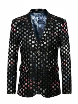 Vogue Party Qaulity Print Blazer For Menn