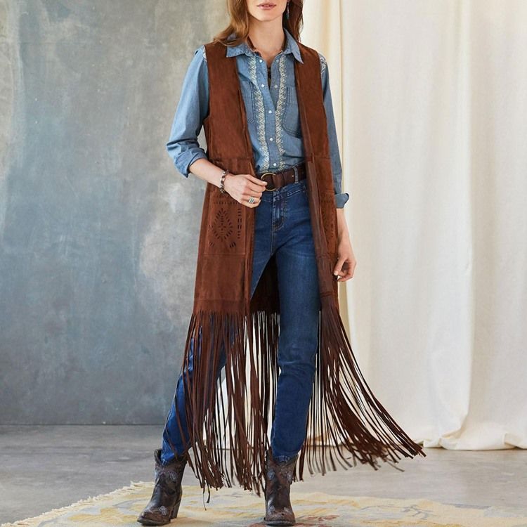 Vanlig Dusk V-Hals Fall Long Vest