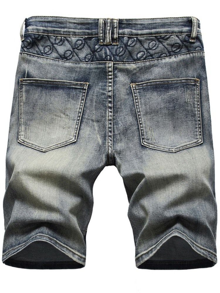 Denimshorts For Menn Med Rett Lomme