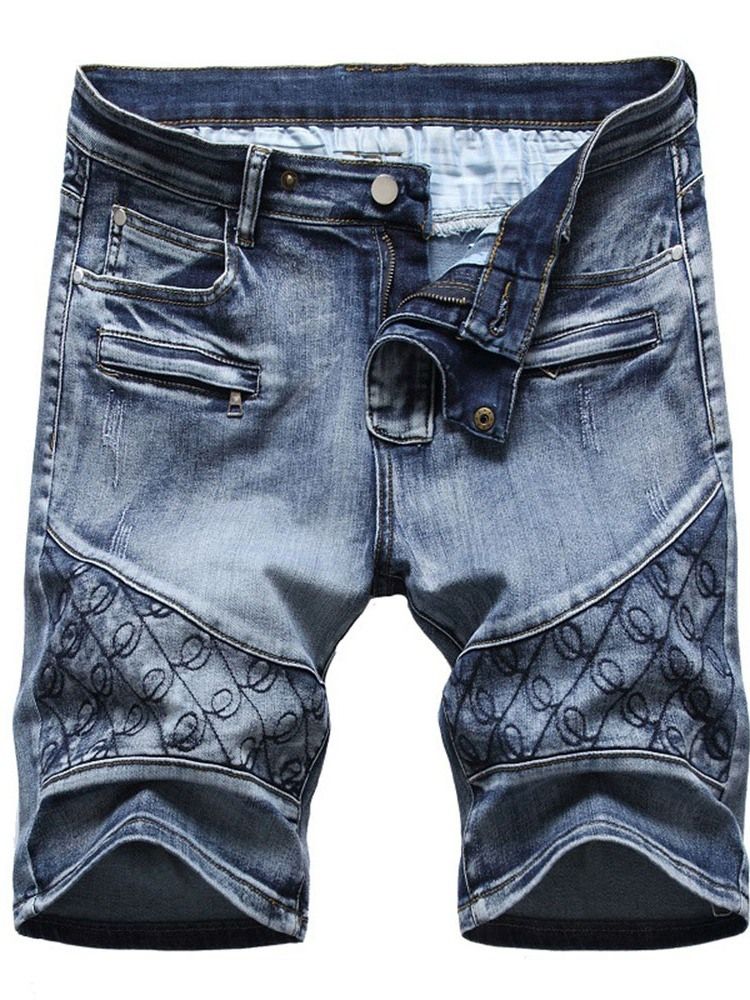 Denimshorts For Menn Med Rett Lomme