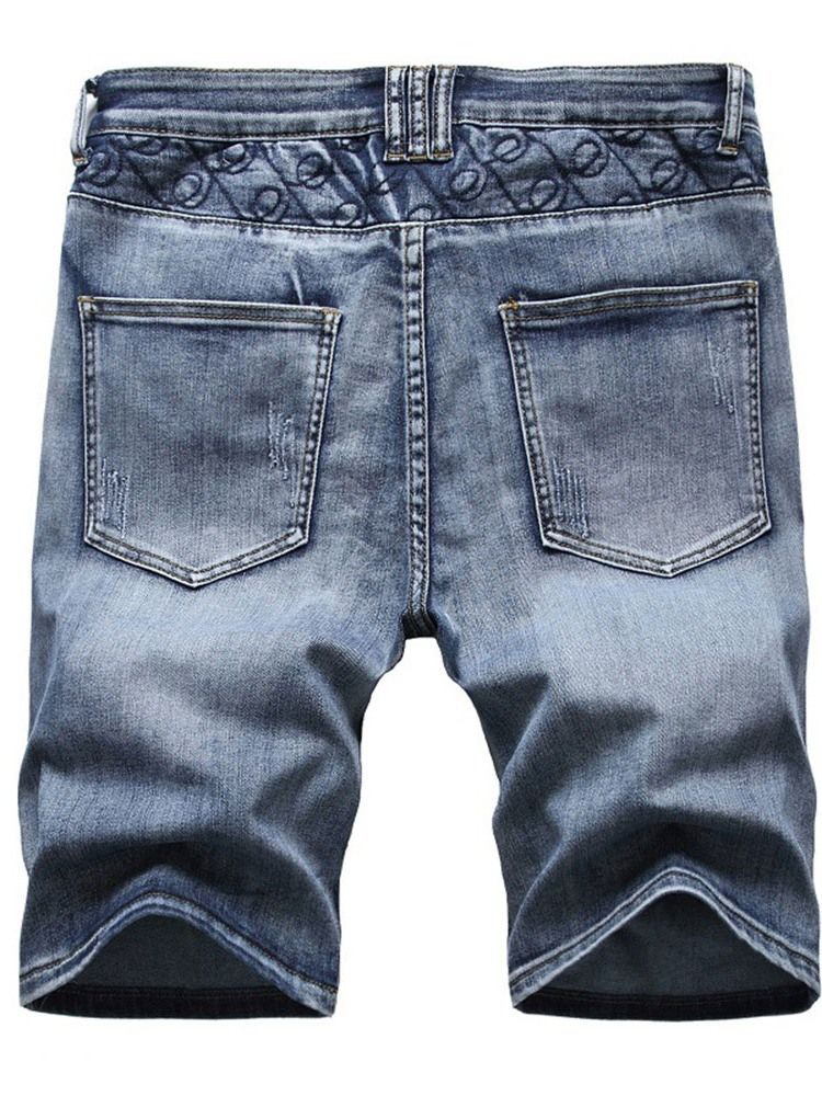 Denimshorts For Menn Med Rett Lomme