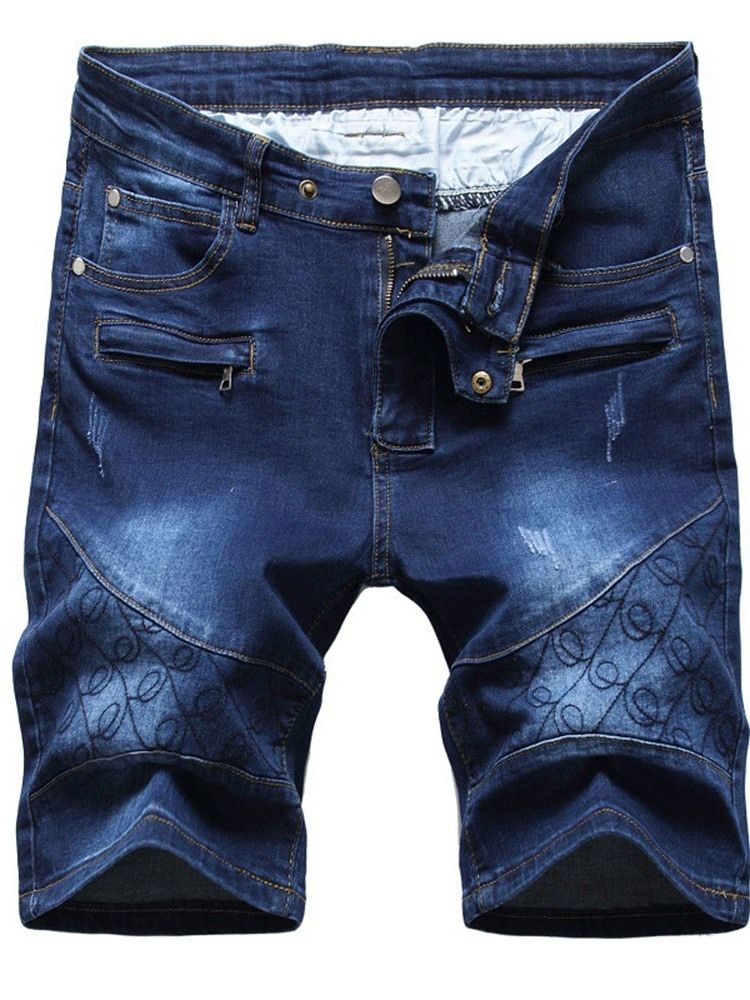 Denimshorts For Menn Med Rett Lomme