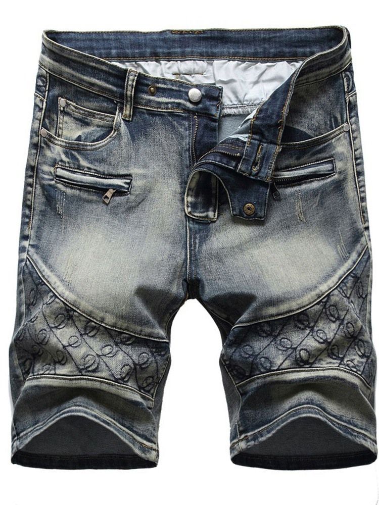 Denimshorts For Menn Med Rett Lomme