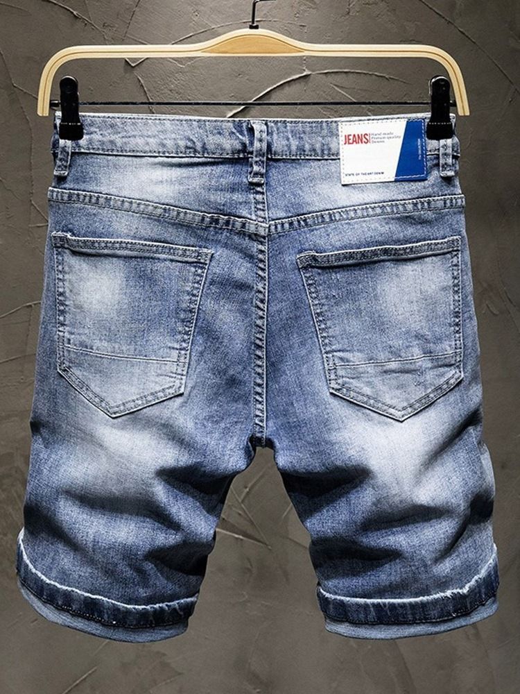 Denimshorts For Menn Med Tynn Glidelås