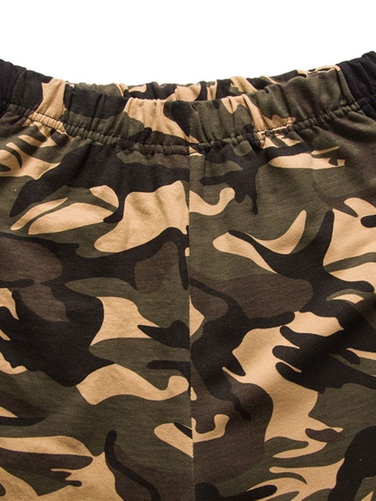 Kamuflasje Strandshorts For Menn Med Rett Lomme